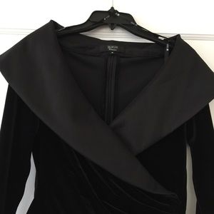 Tadashi Black Velour Evening Dress